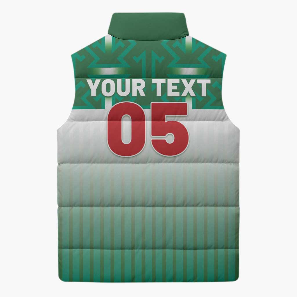 Custom Morocco Football Sleeveless Puffer Jacket 1994 Retro Green Version - Wonder Print Shop