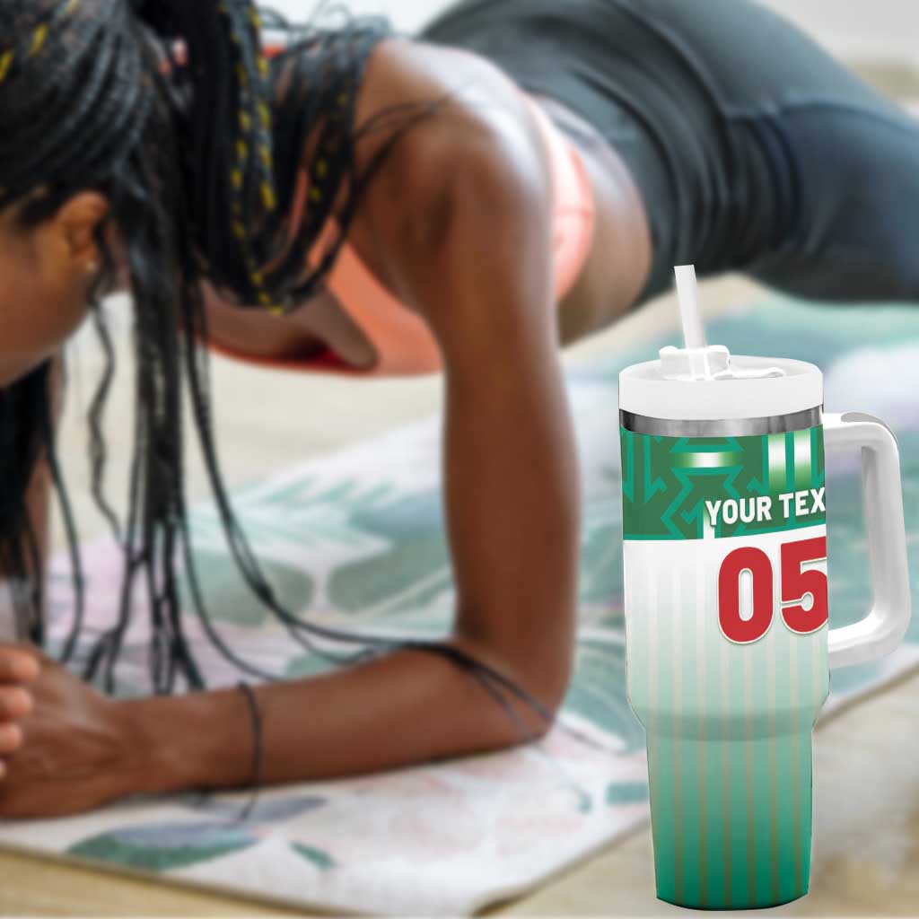 Custom Morocco Football Tumbler With Handle 1994 Retro Green Version - Wonder Print Shop