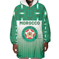Custom Morocco Football Wearable Blanket Hoodie 1994 Retro Green Version - Wonder Print Shop