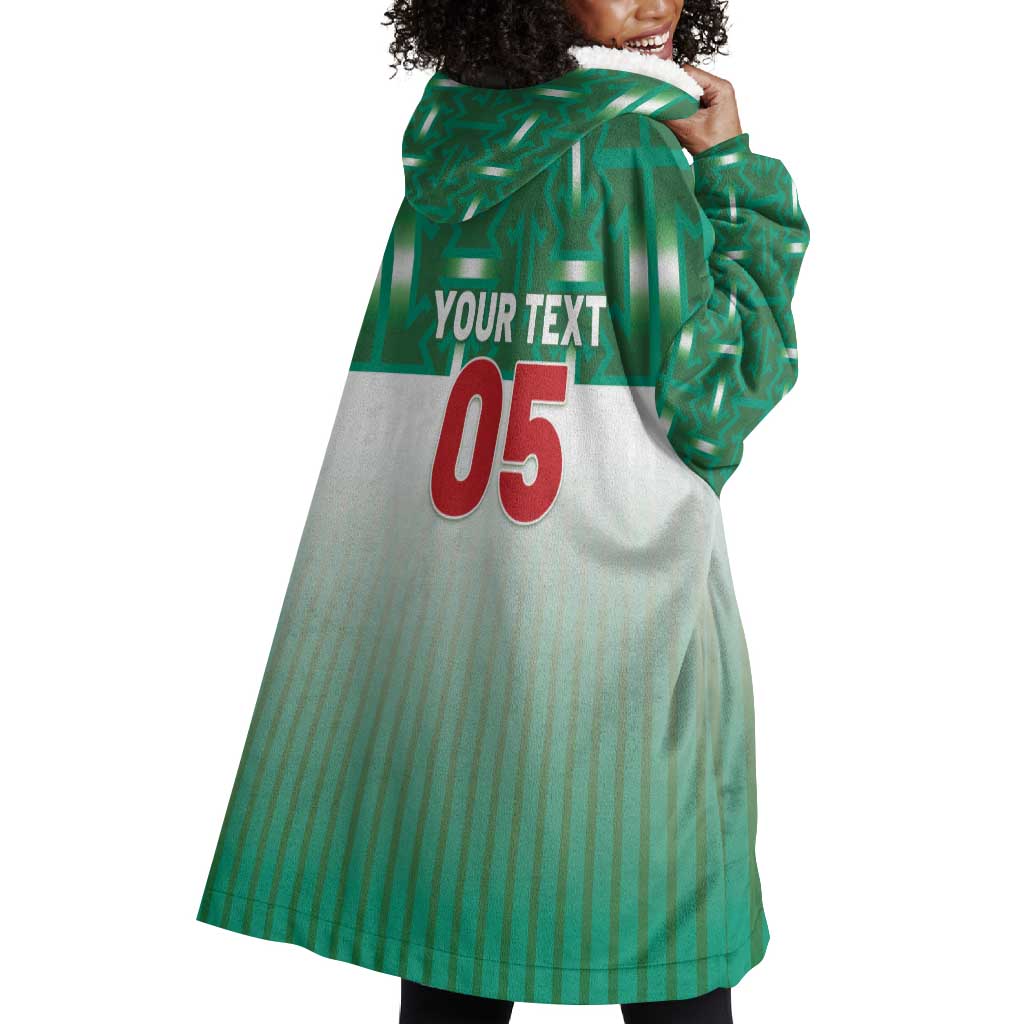 Custom Morocco Football Wearable Blanket Hoodie 1994 Retro Green Version - Wonder Print Shop