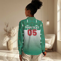 Custom Morocco Football Women Casual Shirt 1994 Retro Green Version - Wonder Print Shop