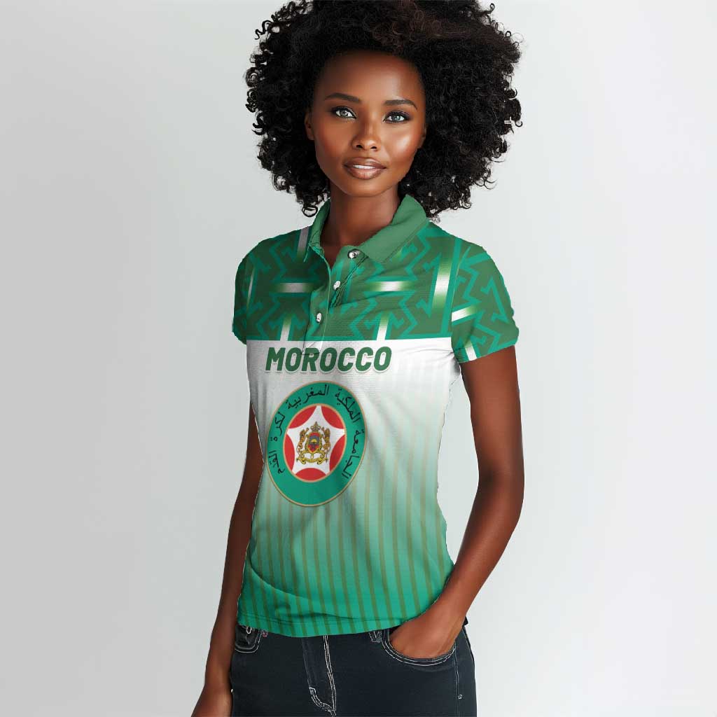 Custom Morocco Football Women Polo Shirt 1994 Retro Green Version LT05