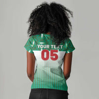 Custom Morocco Football Women V-Neck T-Shirt 1994 Retro Green Version LT05