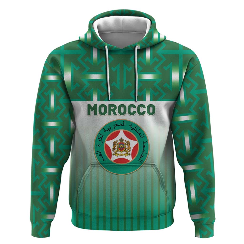 Custom Morocco Football Zip Hoodie 1994 Retro Green Version - Wonder Print Shop