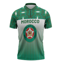 Custom Morocco Football Zipper Polo Shirt 1994 Retro Green Version - Wonder Print Shop