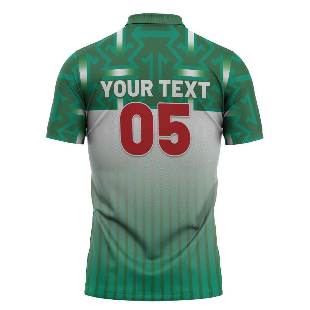 Custom Morocco Football Zipper Polo Shirt 1994 Retro Green Version - Wonder Print Shop