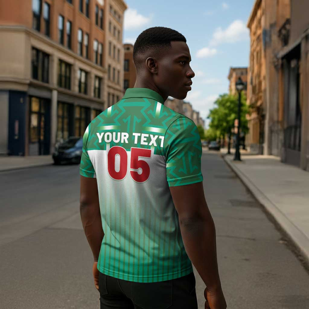 Custom Morocco Football Zipper Polo Shirt 1994 Retro Green Version - Wonder Print Shop
