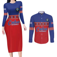 Custom Cuba Baseball Couples Matching Long Sleeve Bodycon Dress and Long Sleeve Button Shirt Special Version