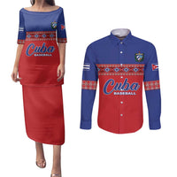 Custom Cuba Baseball Couples Matching Puletasi and Long Sleeve Button Shirt Special Version