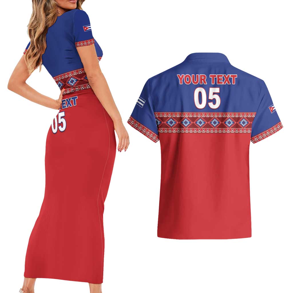 Custom Cuba Baseball Couples Matching Short Sleeve Bodycon Dress and Hawaiian Shirt Special Version