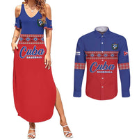 Custom Cuba Baseball Couples Matching Summer Maxi Dress and Long Sleeve Button Shirt Special Version