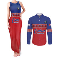 Custom Cuba Baseball Couples Matching Tank Maxi Dress and Long Sleeve Button Shirt Special Version