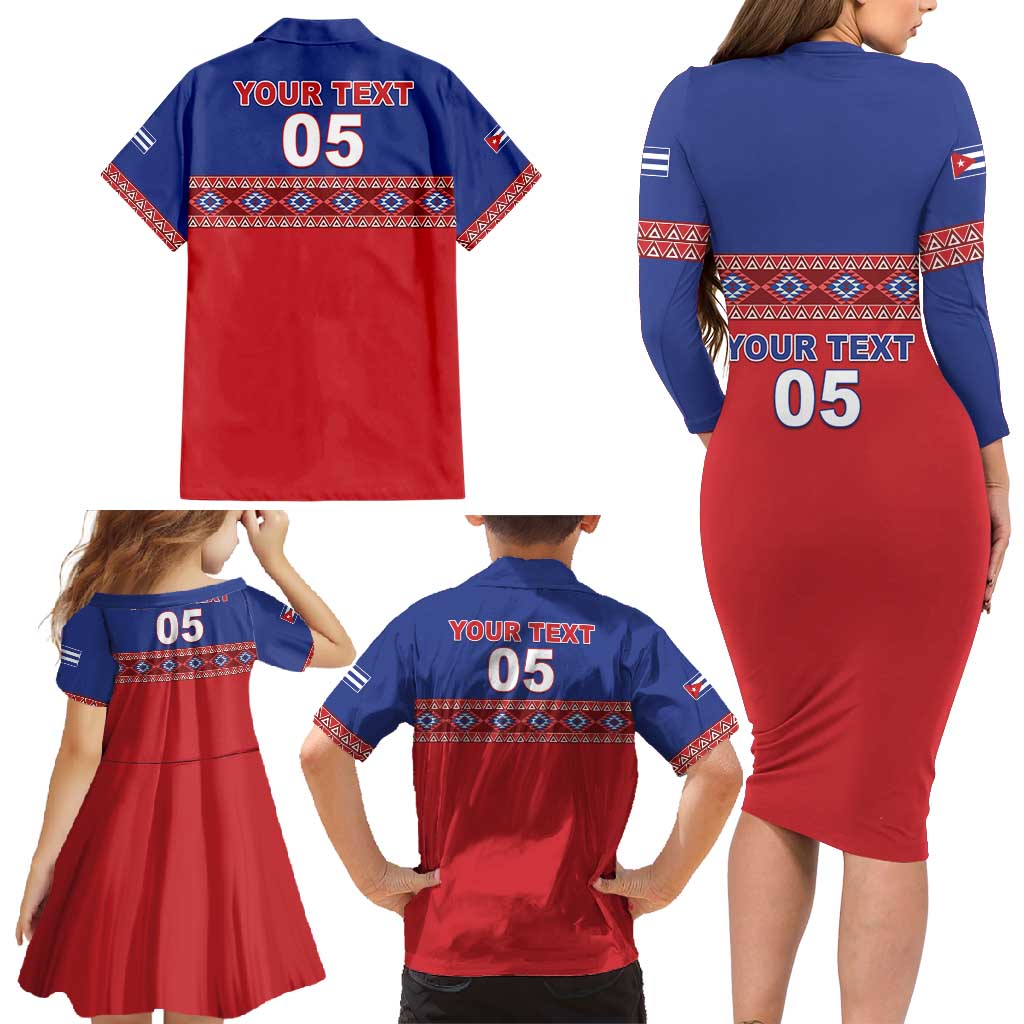 Custom Cuba Baseball Family Matching Long Sleeve Bodycon Dress and Hawaiian Shirt Special Version
