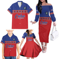 Custom Cuba Baseball Family Matching Off The Shoulder Long Sleeve Dress and Hawaiian Shirt Special Version