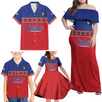 Custom Cuba Baseball Family Matching Off Shoulder Maxi Dress and Hawaiian Shirt Special Version