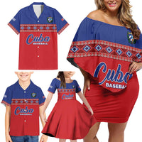 Custom Cuba Baseball Family Matching Off Shoulder Short Dress and Hawaiian Shirt Special Version