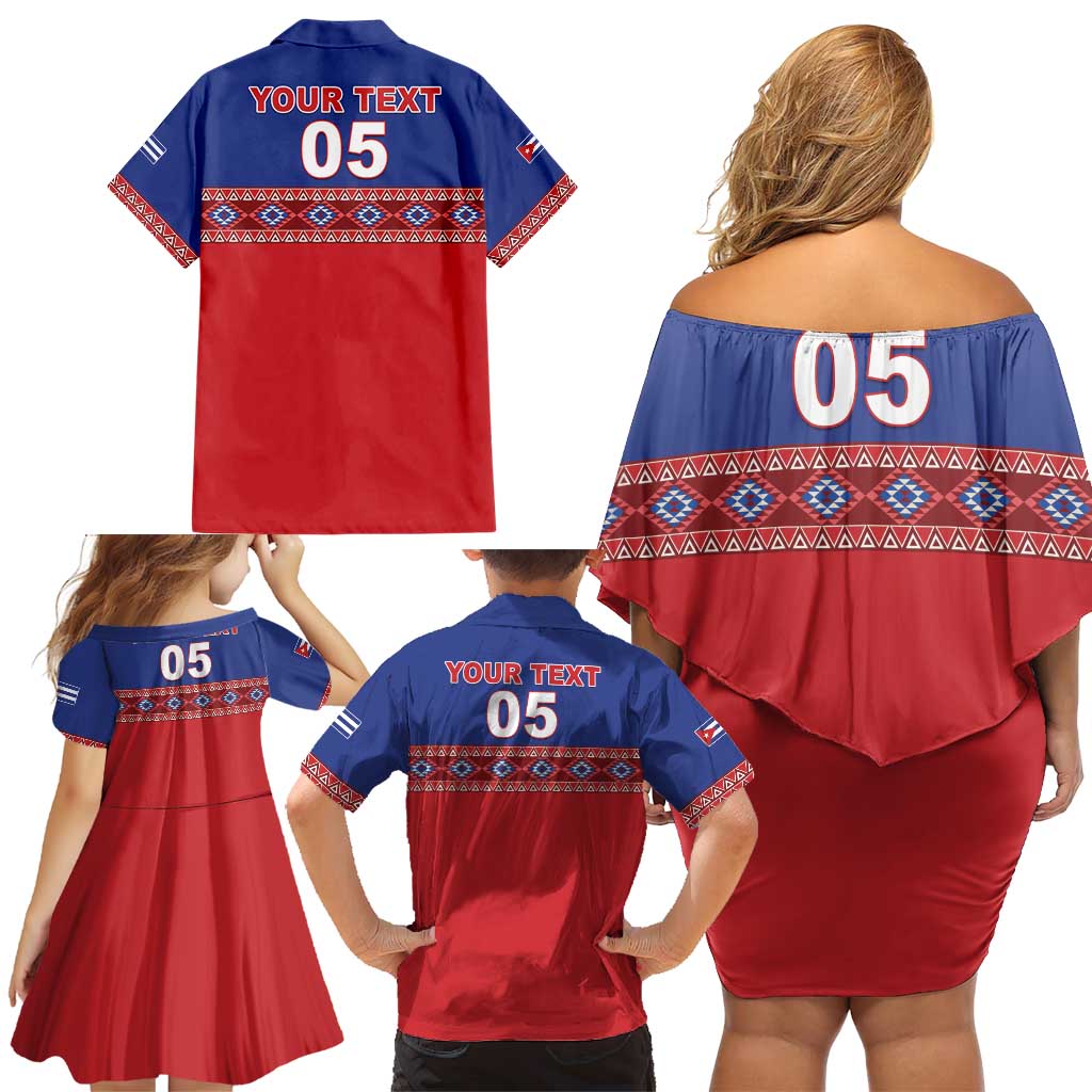 Custom Cuba Baseball Family Matching Off Shoulder Short Dress and Hawaiian Shirt Special Version