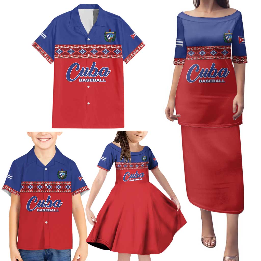 Custom Cuba Baseball Family Matching Puletasi and Hawaiian Shirt Special Version