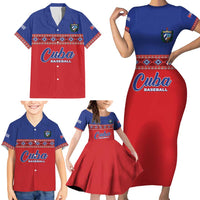Custom Cuba Baseball Family Matching Short Sleeve Bodycon Dress and Hawaiian Shirt Special Version