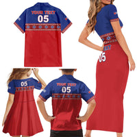 Custom Cuba Baseball Family Matching Short Sleeve Bodycon Dress and Hawaiian Shirt Special Version