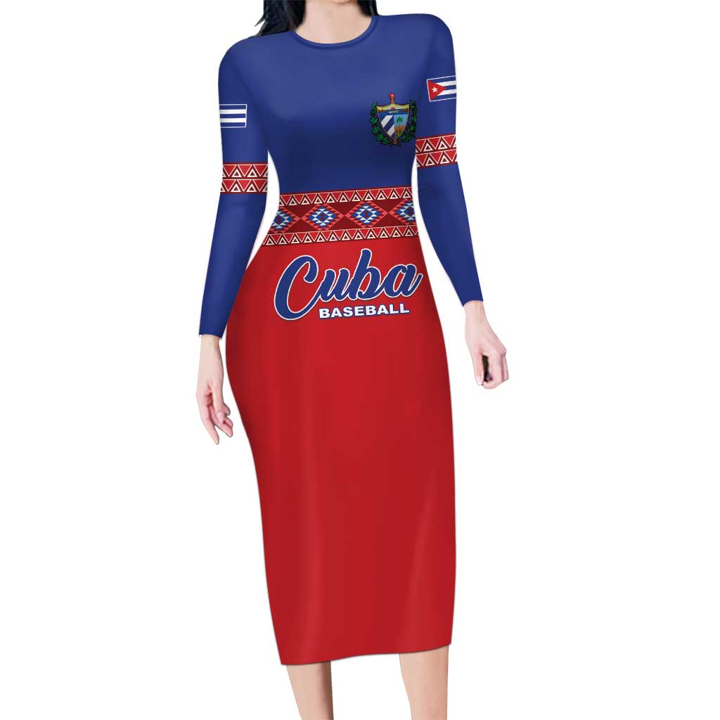 Custom Cuba Baseball Long Sleeve Bodycon Dress Special Version