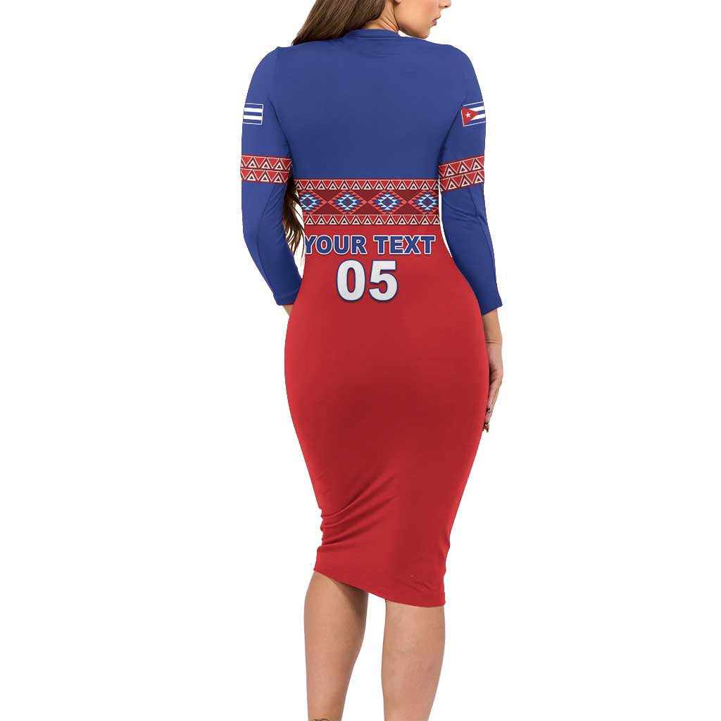 Custom Cuba Baseball Long Sleeve Bodycon Dress Special Version