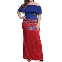 Custom Cuba Baseball Off Shoulder Maxi Dress Special Version