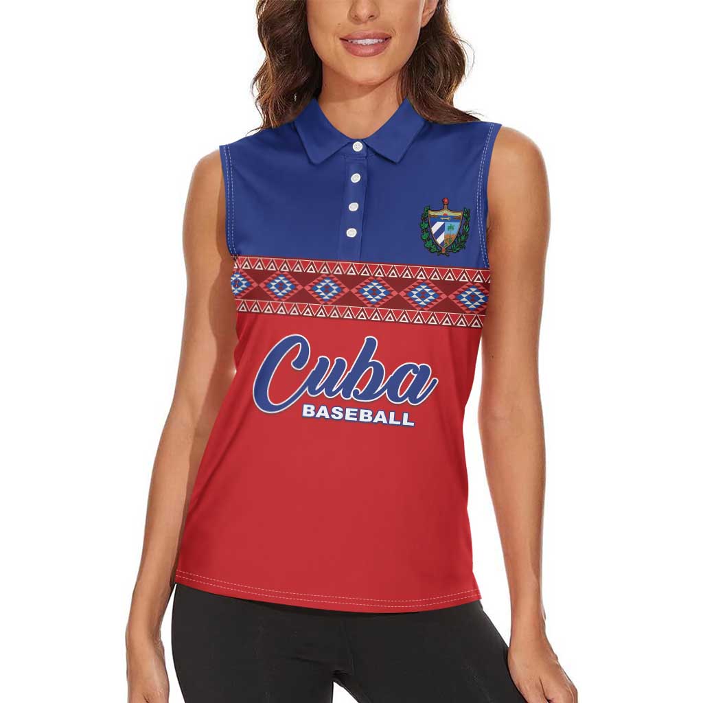 Custom Cuba Baseball Women Sleeveless Polo Shirt Special Version