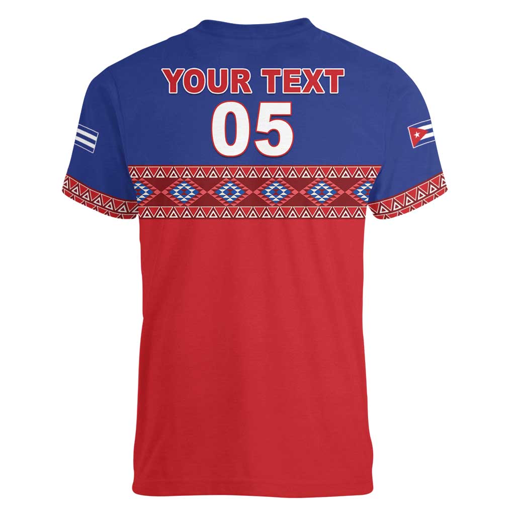 Custom Cuba Baseball Women V-Neck T-Shirt Special Version