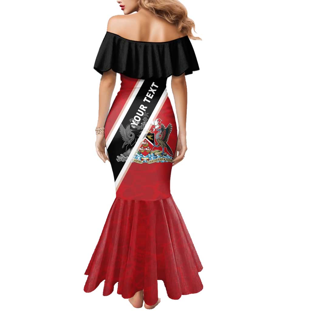 Personalized Trinidad and Tobago Family Matching Mermaid Dress and Hawaiian Shirt Coat Of Arms Flag Style