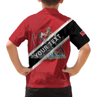 Personalized Trinidad and Tobago Family Matching Off The Shoulder Long Sleeve Dress and Hawaiian Shirt Coat Of Arms Flag Style