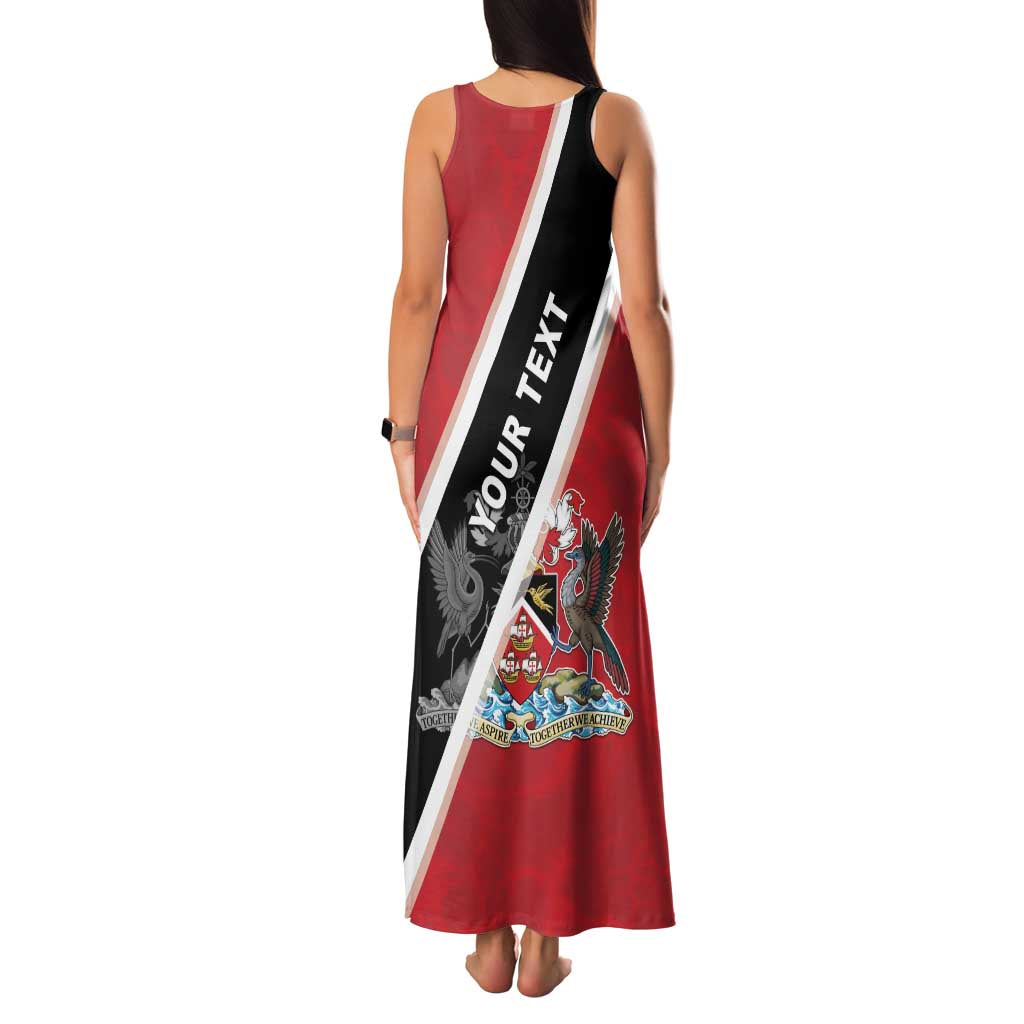 Personalized Trinidad and Tobago Family Matching Tank Maxi Dress and Hawaiian Shirt Coat Of Arms Flag Style