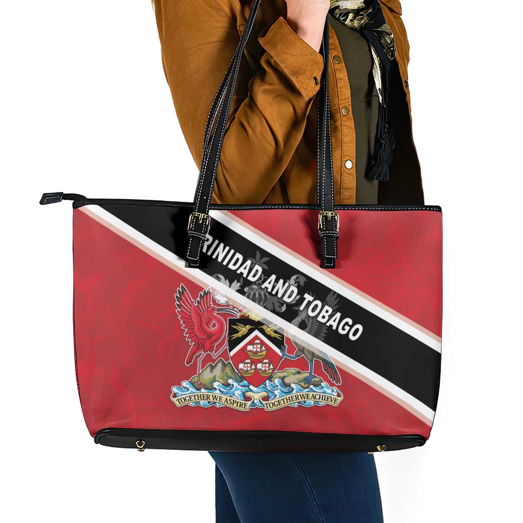 Trinidad and Tobago Leather Tote Bag Coat Of Arms Flag Style
