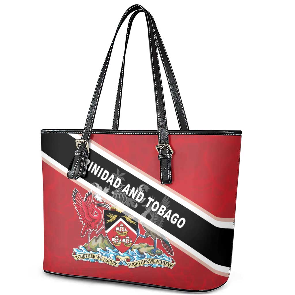 Trinidad and Tobago Leather Tote Bag Coat Of Arms Flag Style