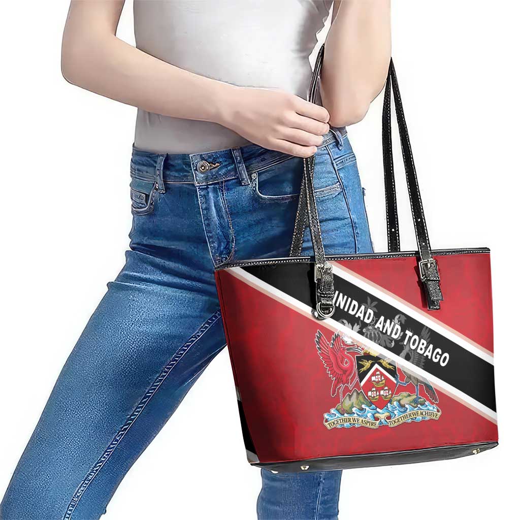 Trinidad and Tobago Leather Tote Bag Coat Of Arms Flag Style