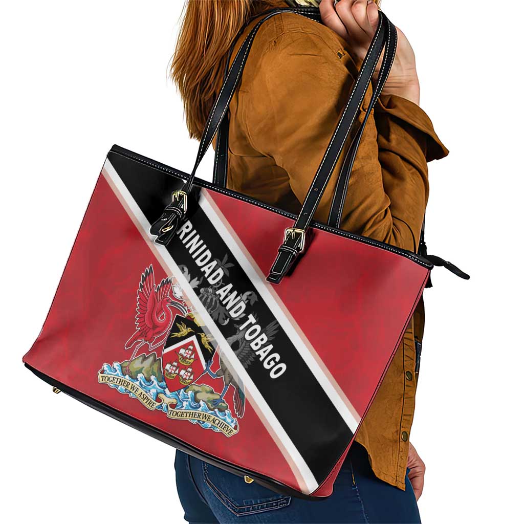 Trinidad and Tobago Leather Tote Bag Coat Of Arms Flag Style