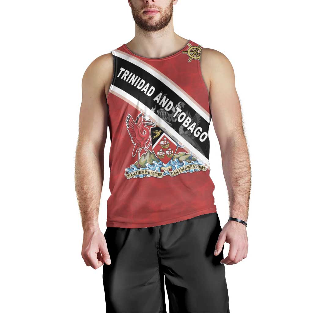 Personalized Trinidad and Tobago Men Tank Top Coat Of Arms Flag Style