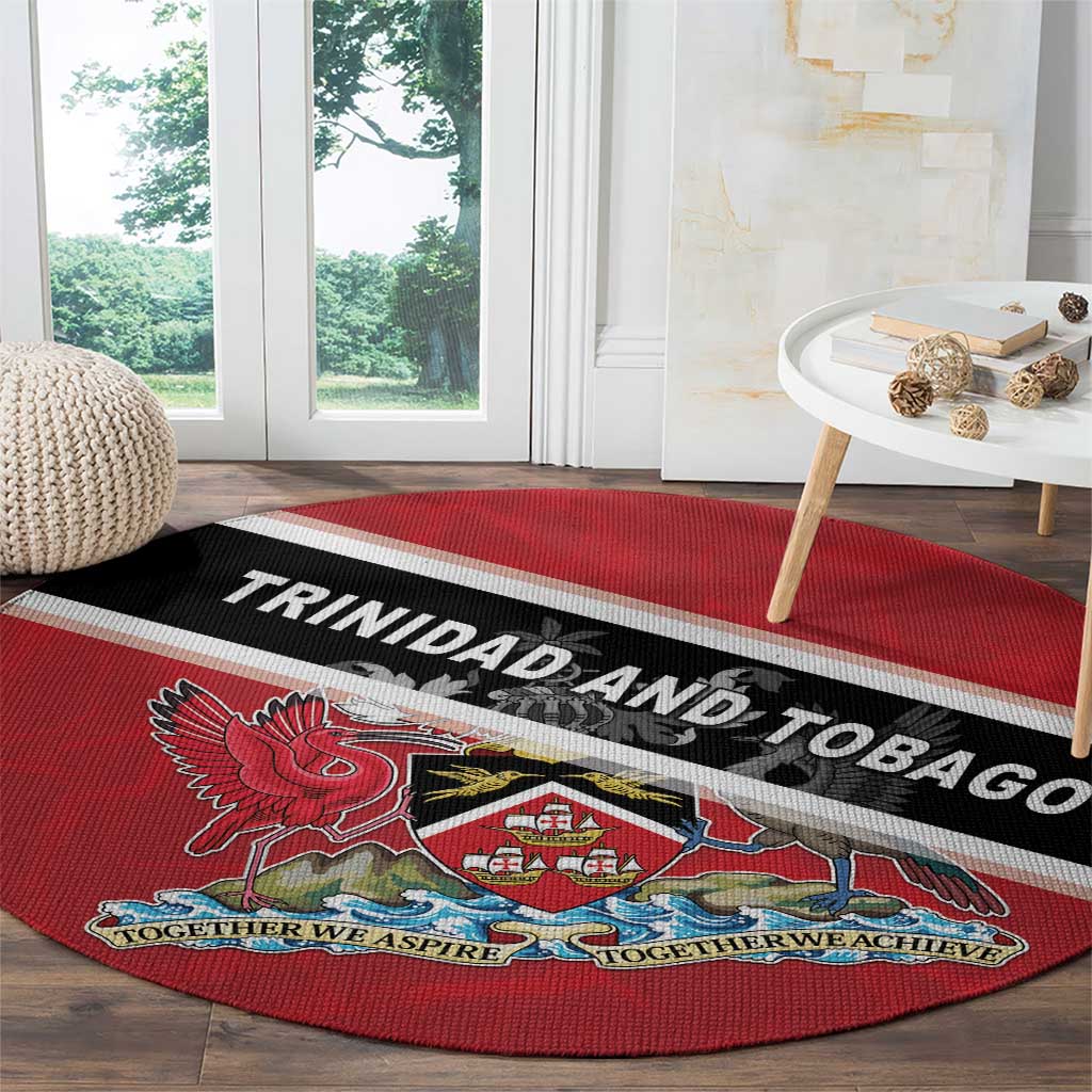 Trinidad and Tobago Round Carpet Coat Of Arms Flag Style