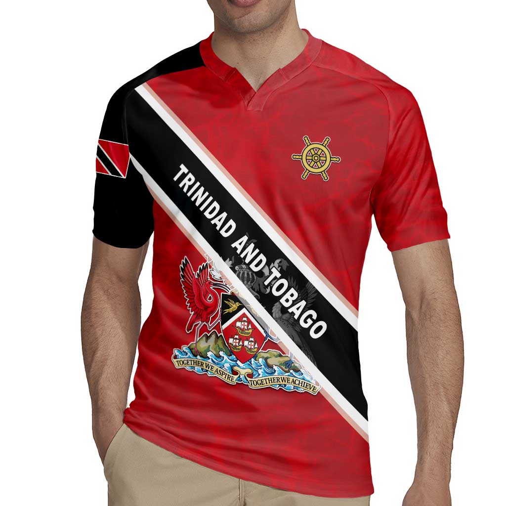 Personalized Trinidad and Tobago Rugby Jersey Coat Of Arms Flag Style