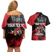 Personalized Trinidad and Tobago Couples Matching Off Shoulder Short Dress and Hawaiian Shirt Unique Style