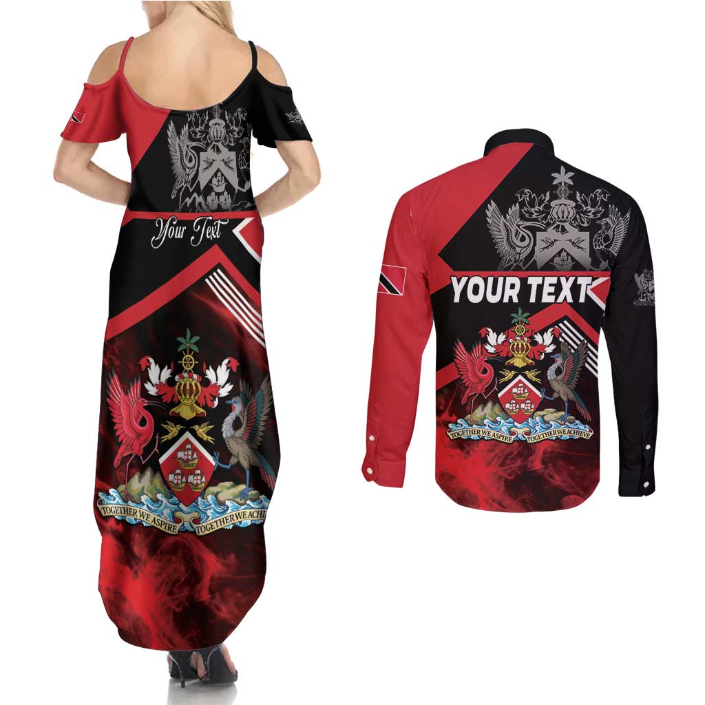 Personalized Trinidad and Tobago Couples Matching Summer Maxi Dress and Long Sleeve Button Shirt Unique Style