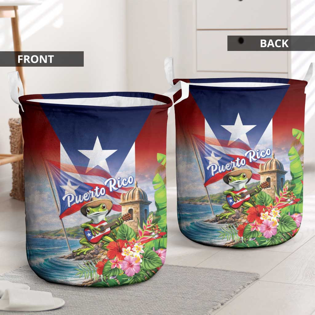 Puerto Rico Coqui Frog Laundry Basket Happy Emancipation Day