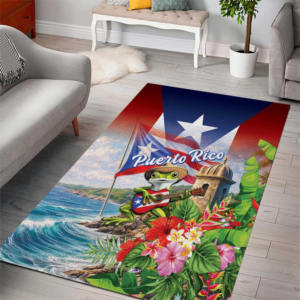 Puerto Rico Coqui Frog Area Rug Happy Emancipation Day