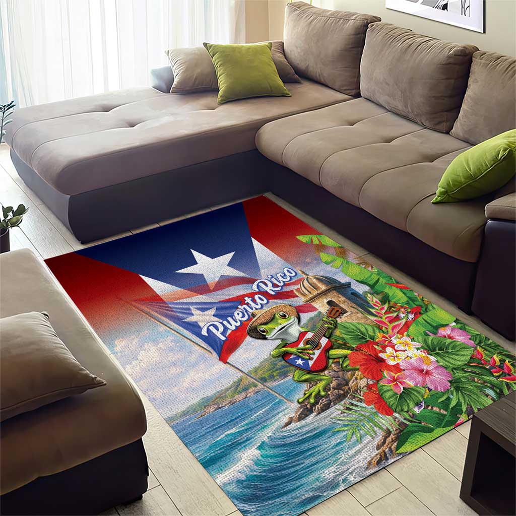Puerto Rico Coqui Frog Area Rug Happy Emancipation Day