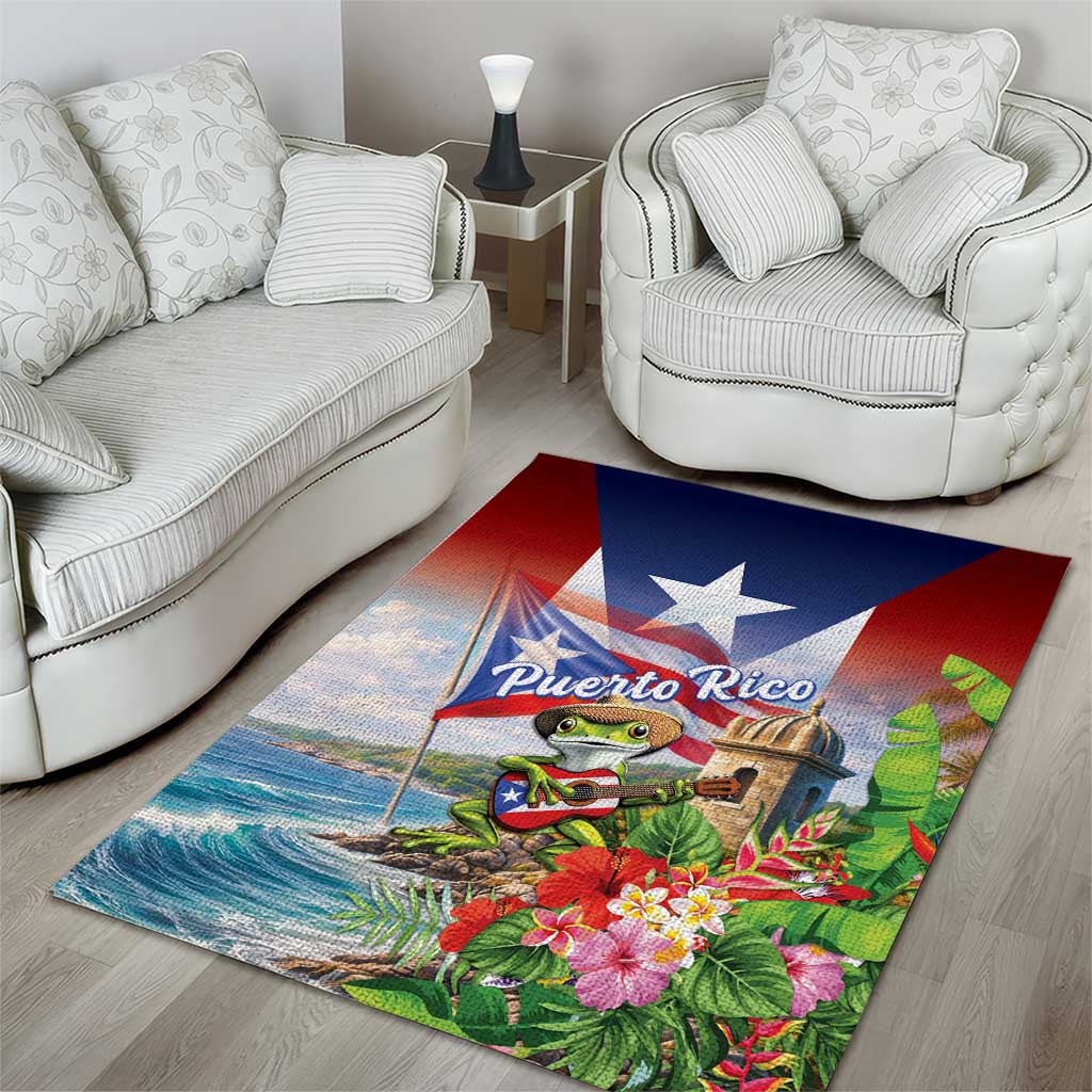 Puerto Rico Coqui Frog Area Rug Happy Emancipation Day