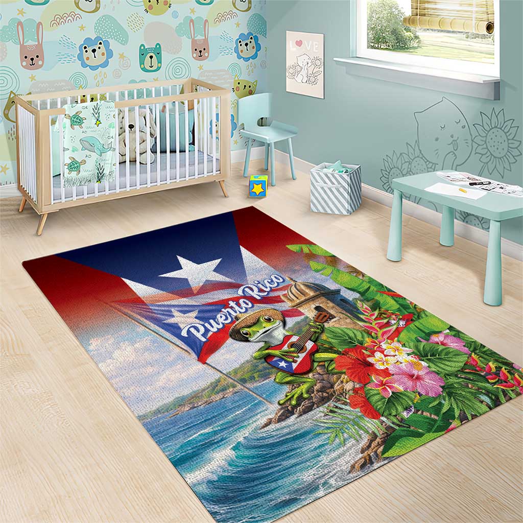 Puerto Rico Coqui Frog Area Rug Happy Emancipation Day
