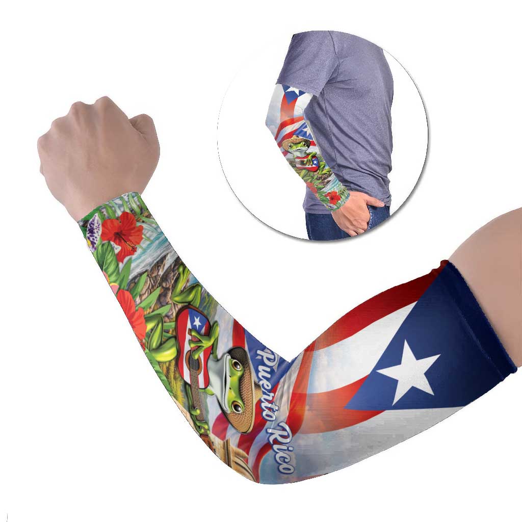 Puerto Rico Coqui Frog Arm Sleeves Happy Emancipation Day