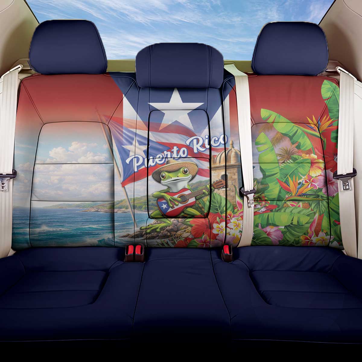 Puerto Rico Coqui Frog Back Car Seat Cover Happy Emancipation Day