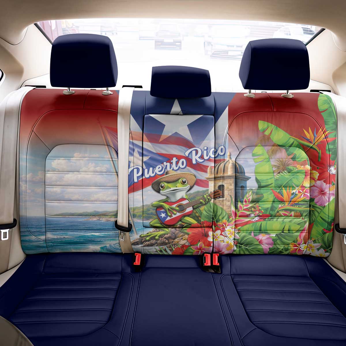 Puerto Rico Coqui Frog Back Car Seat Cover Happy Emancipation Day
