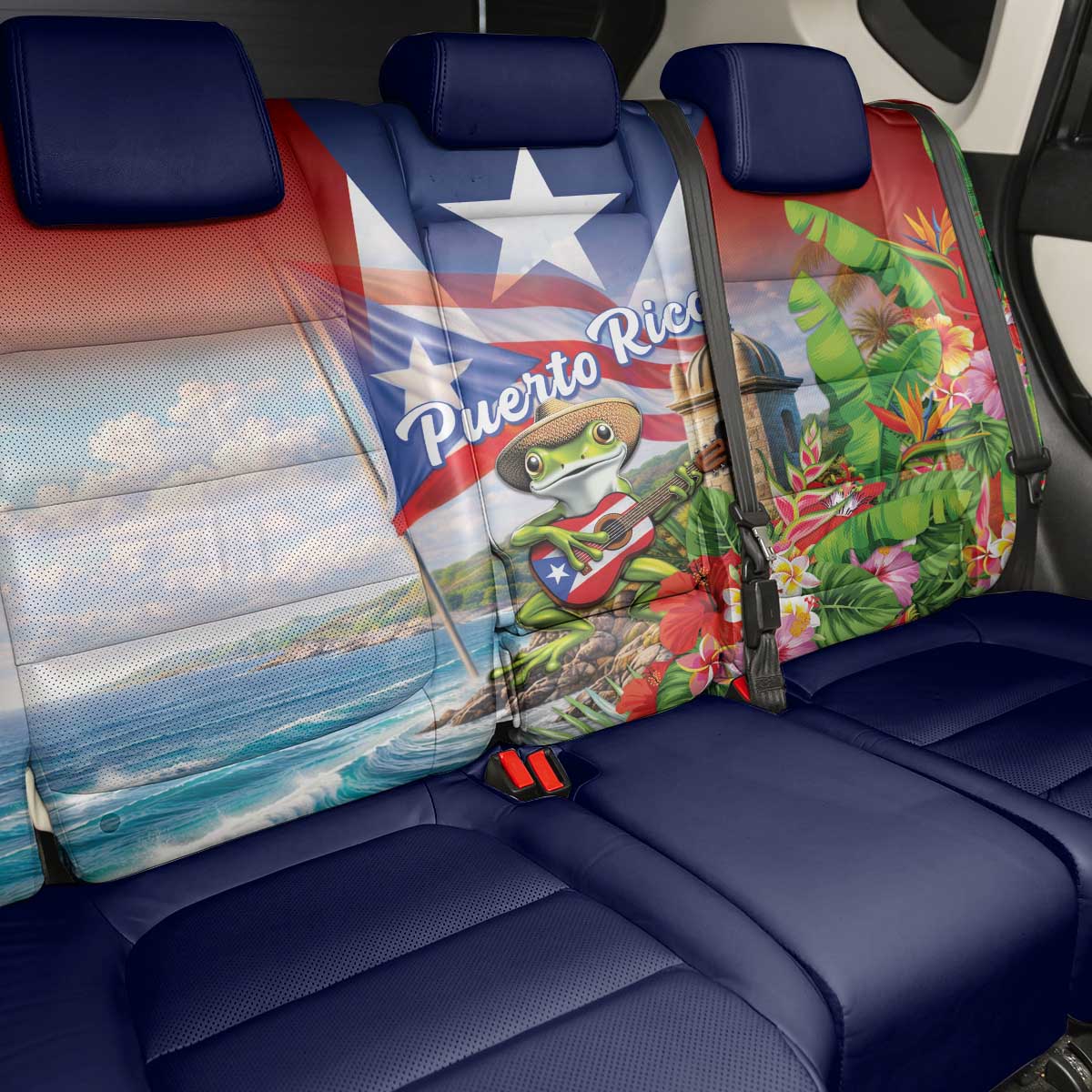 Puerto Rico Coqui Frog Back Car Seat Cover Happy Emancipation Day